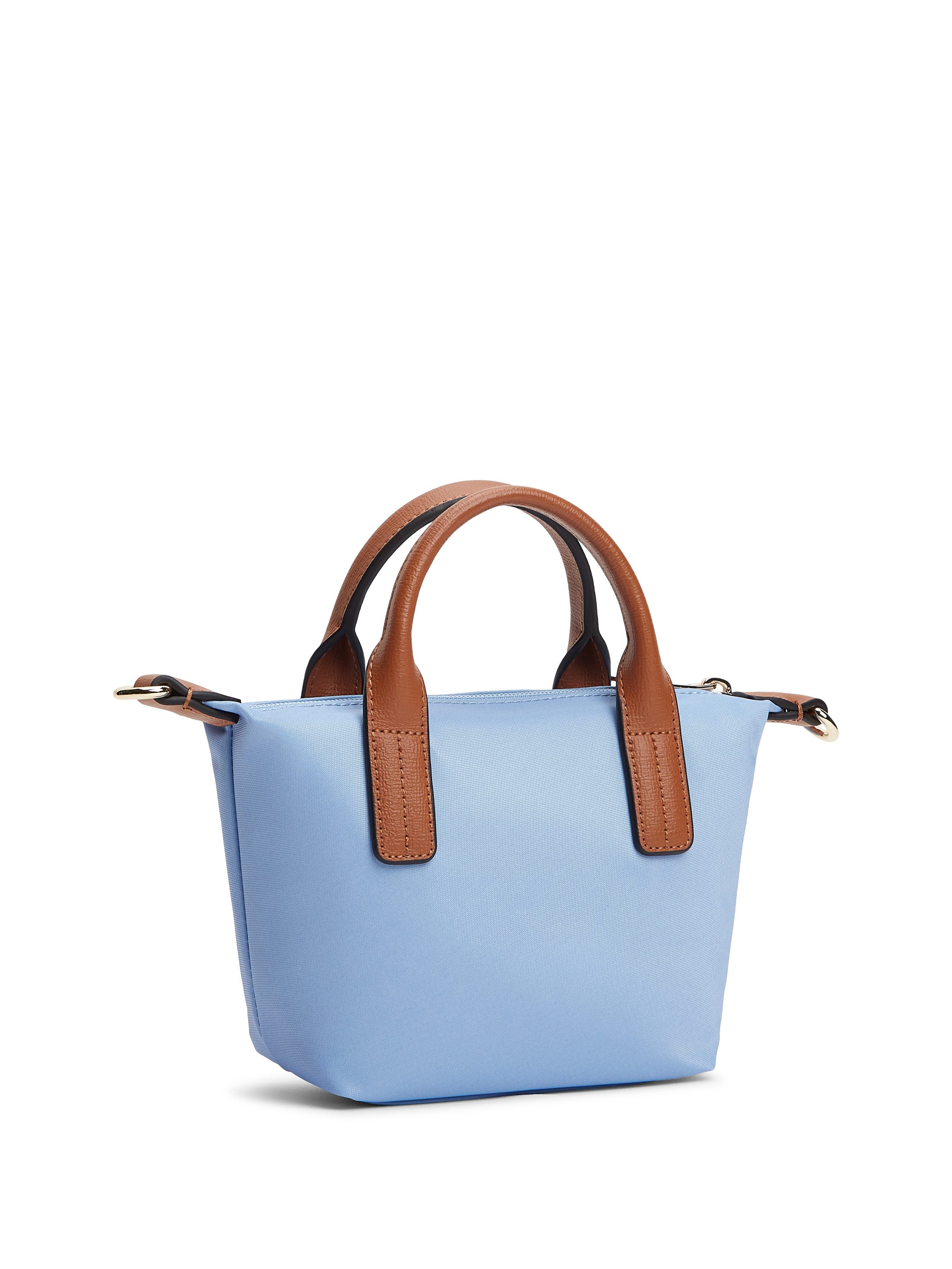 Tommy Hilfiger Tragetasche POPETTE MICRO TOTE, Damen Schultertasche, Handtasche mit kontrastfarbigen Tragegriffen
