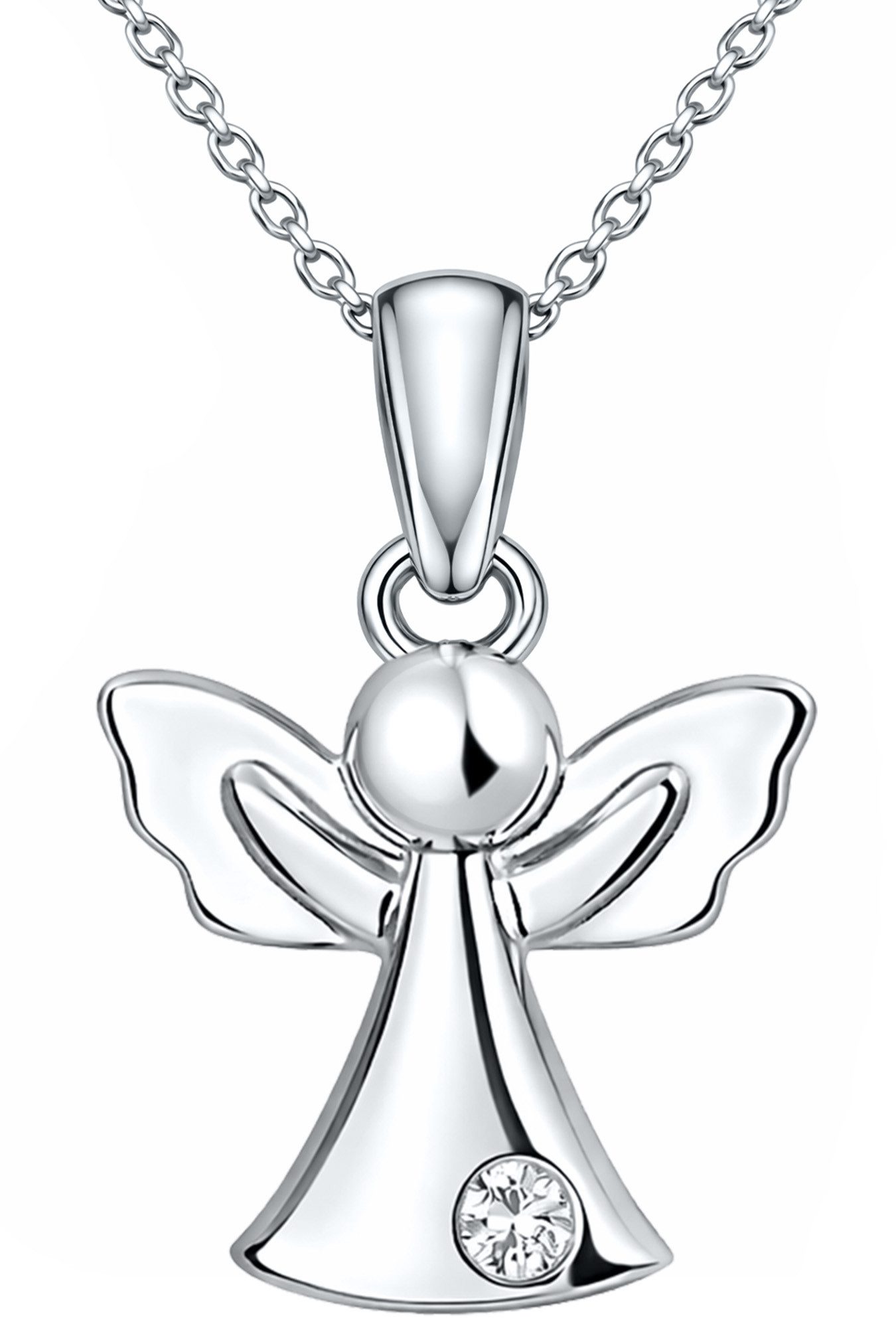 Limana Kette mit Anhänger Engelkette Kinder 925 Silber – Schutzengel Engel Halskette Silberkette (inkl. Dose Silberschmuck Echtschmuck Schmuck Geschenk Geburtstag), Ostern Einschulung Schulanfang Nikolaus Kommunion Weihnachten