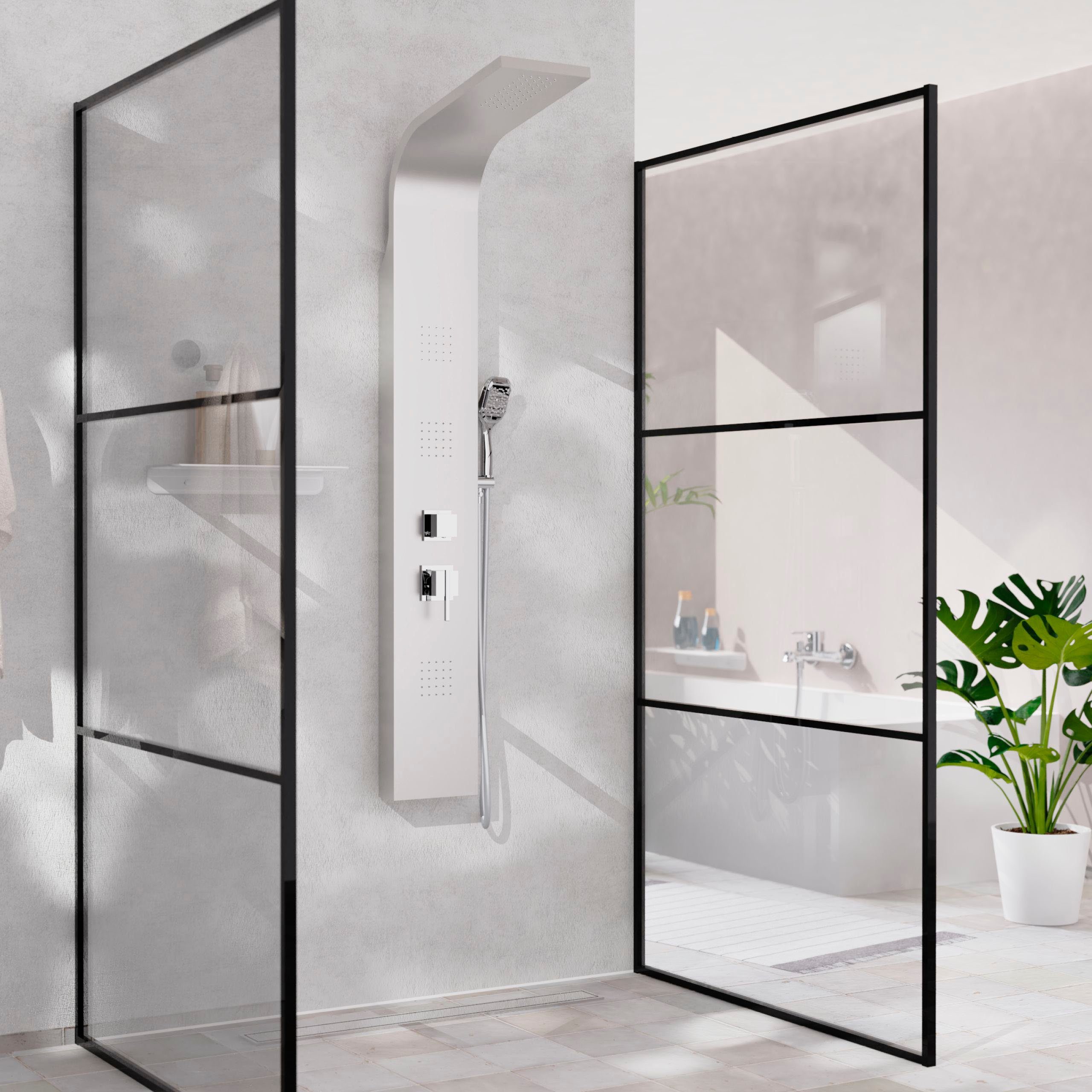 welltime Duschsäule "Miami" Duschsystem mit Regendusche,Massagedüsen & Hand günstig online kaufen