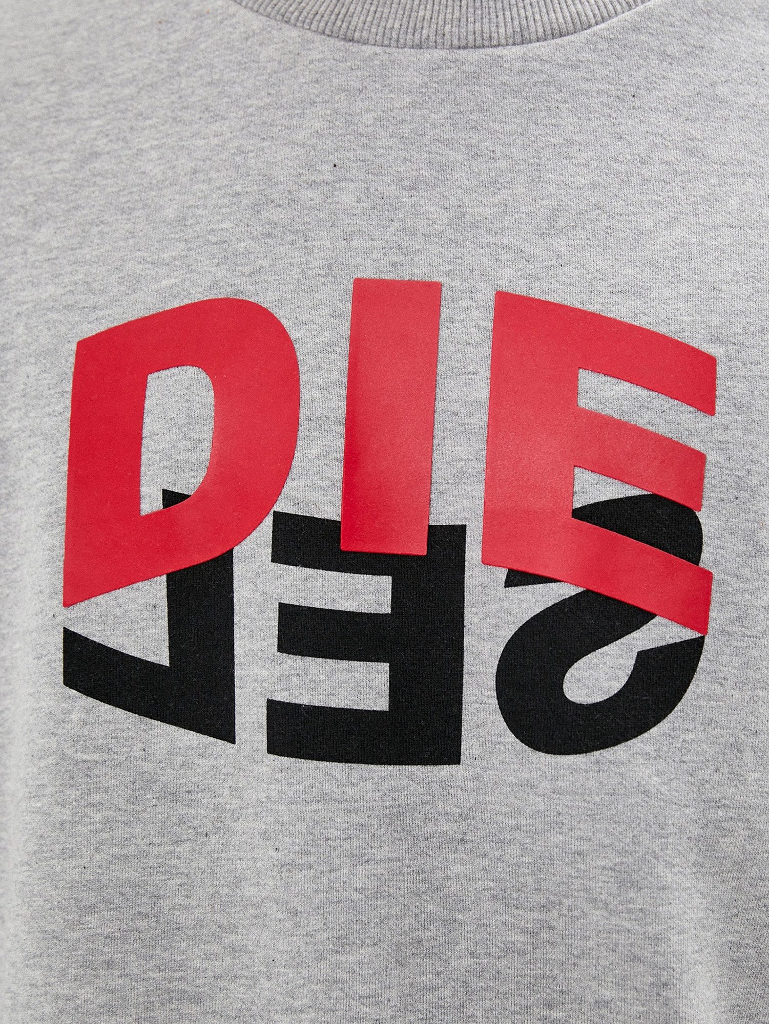Diesel Sweatshirt Regular Fit Pullover - S-GIRK-N80 Grau Superweicher Herren Pullover