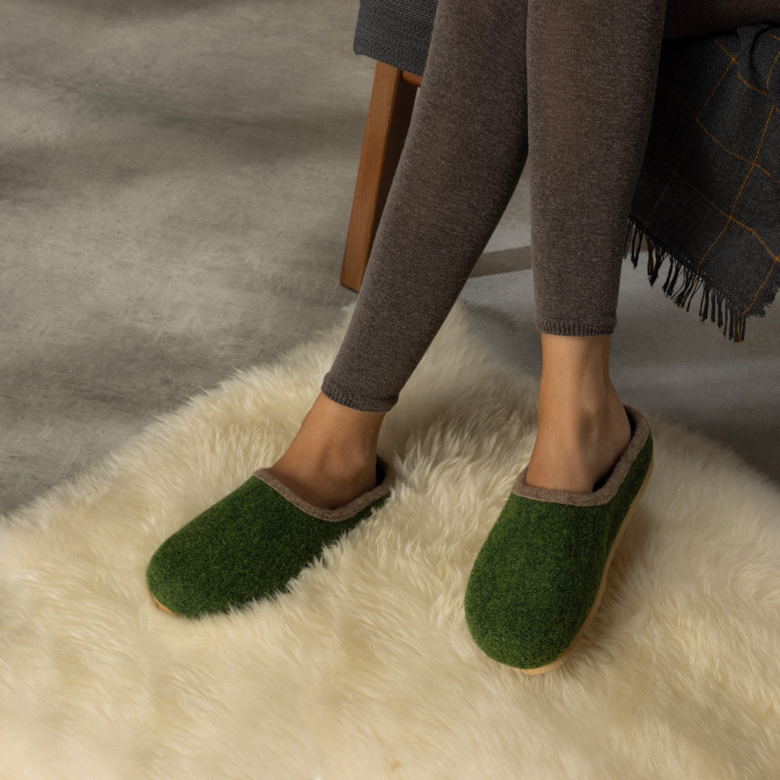 Pantoffelmann Filzclogs mit Fußbett Filzhausschuhe Herren Damen Filz Clog Hausschuhe Hausschuh (1 Paar) hoher Tragekomfort, angenehme Passform
