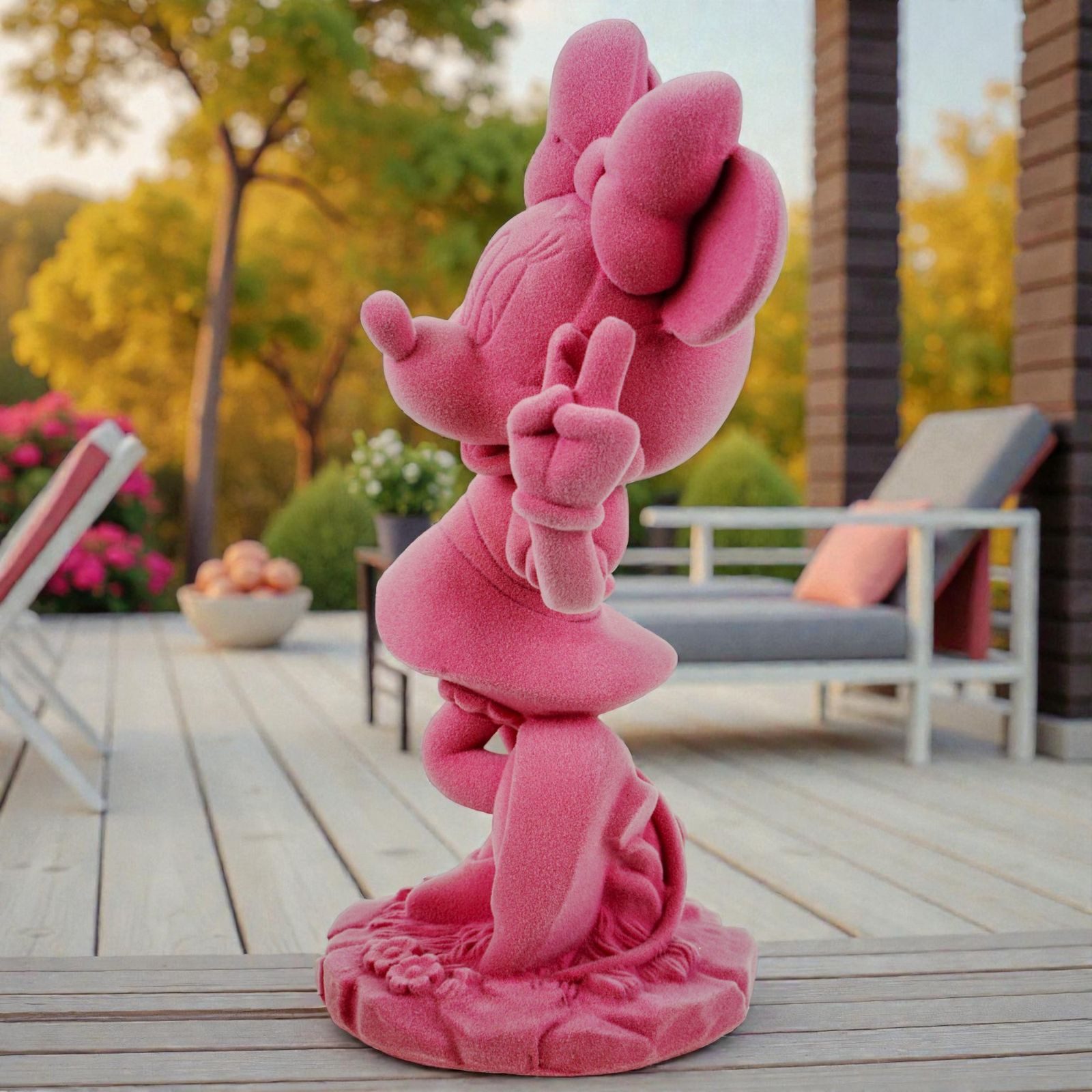 Disney Gartenfigur Minnie Mouse pink beflockt 20,5 cm Offiziell lizenzierte Disney Deko – Bild 4 von 5
