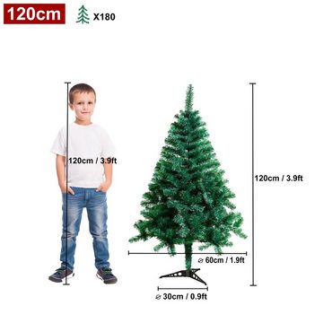 AUFUN Künstlicher Weihnachtsbaum Christbaum Grün PVC, 120-240cm