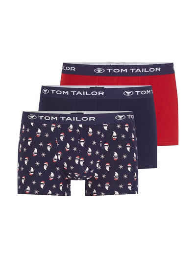 TOM TAILOR Boxershorts Hip Pants im 3er Pack mit Weihnachtsmotiv