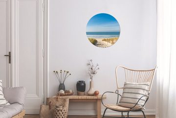 MuchoWow Gemälde Strand - Meer - Düne - Sand - Sommer, (1 St), Kreis Wanddekoration Forex, Rundes Wandbild, Wohnzimmer, 30x30 cm