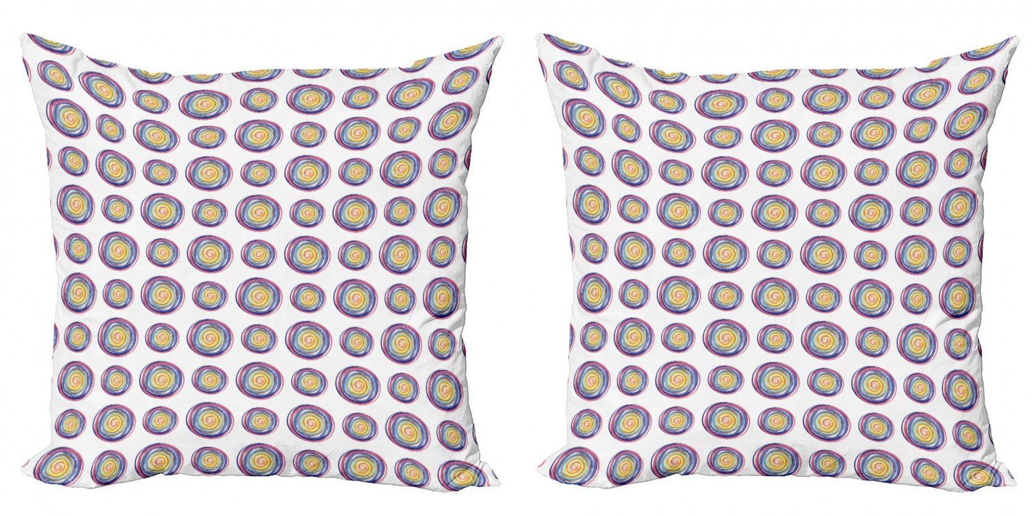 Geometrisch Stück), Kissenbezüge in Kreise Modern (2 Whirlpool Doppelseitiger Accent Abakuhaus Kunst Digitaldruck,