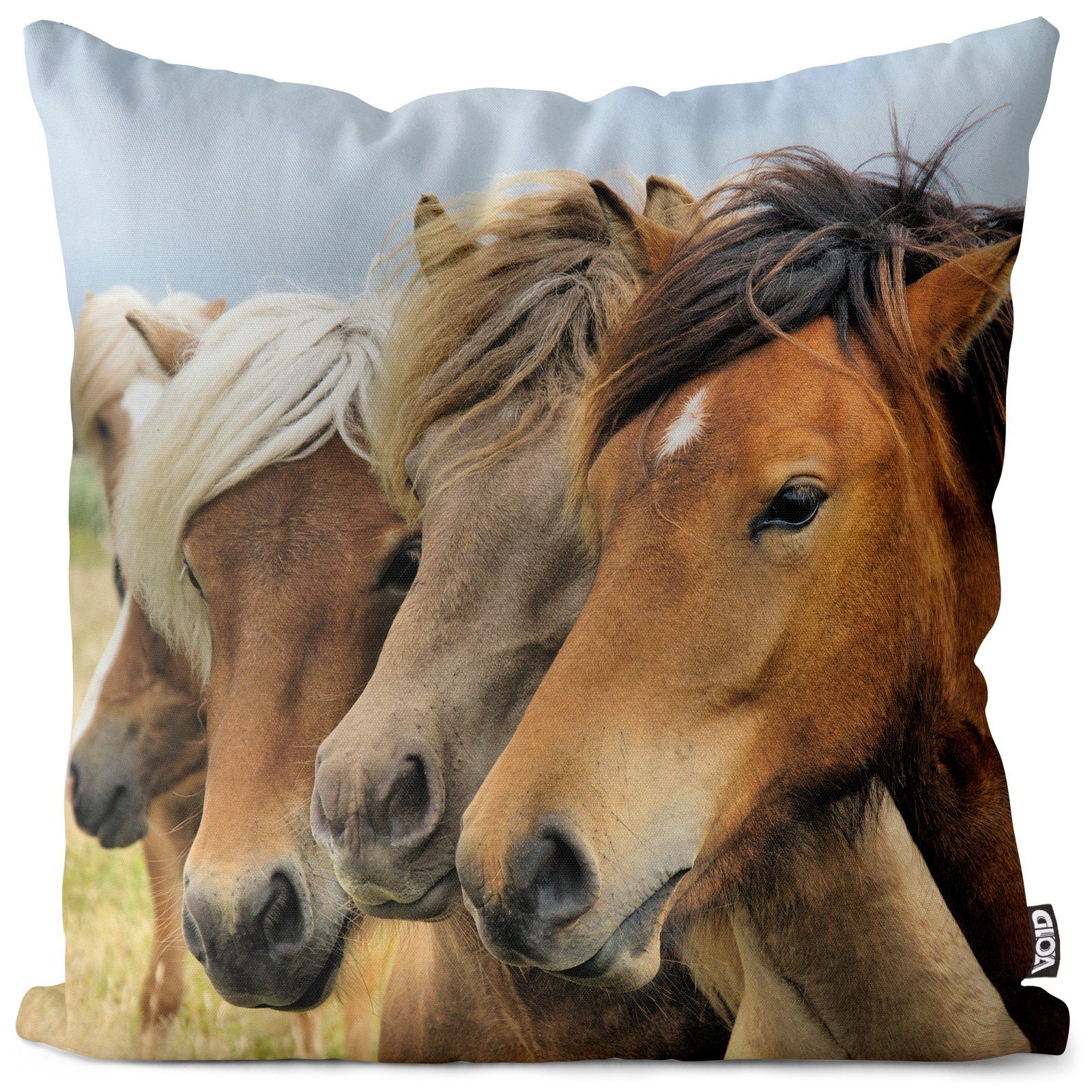 VOID Kissenbezug, (1 Stück), Islandpferde Pferd Reiten Wildpferde pferd island pony herde wiese gr