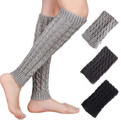 HYTIREBY Beinstulpen 3 Paar Damen Legwarmer Thermal Winter Warme Strick Beinwärmer