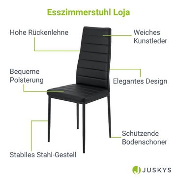 Juskys Esszimmerstuhl Loja (2 St), modern und bequem, pflegeleicht, bis 120 kg belastbar