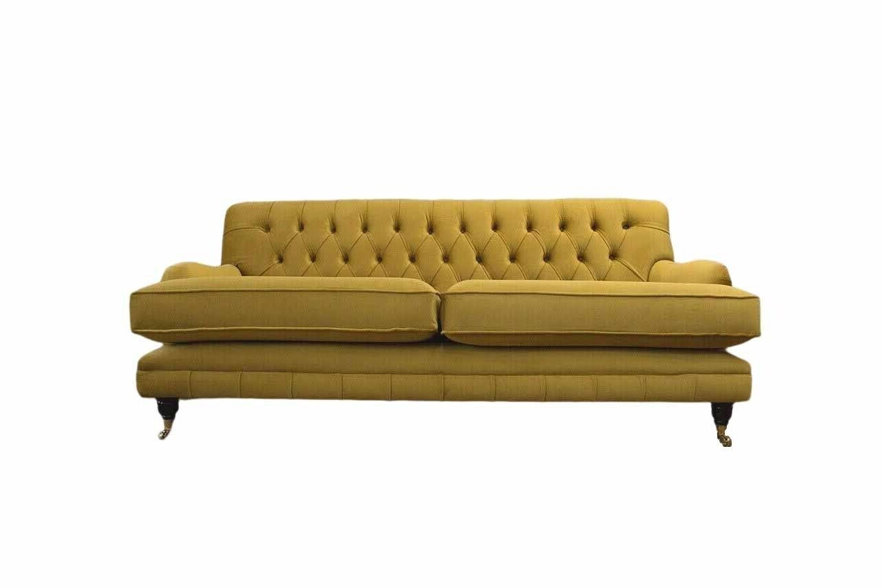 JVmoebel Sofa Sofa 3 Sitzer Gelb Polstersofa Wohnzimmer Elegantes Design Klassische, Made In Europe