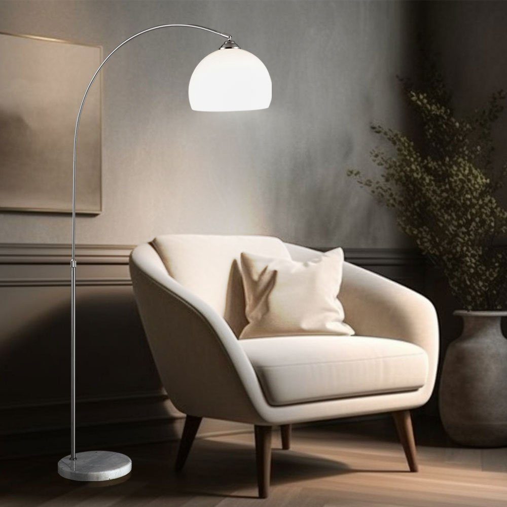 GLOBO LIGHTING LED Stehlampe, Leuchtmittel inklusive, Warmweiß, LED 9,5 Watt Steh Leuchte Marmor Sockel Beleuchtung Decken Fluter Lese