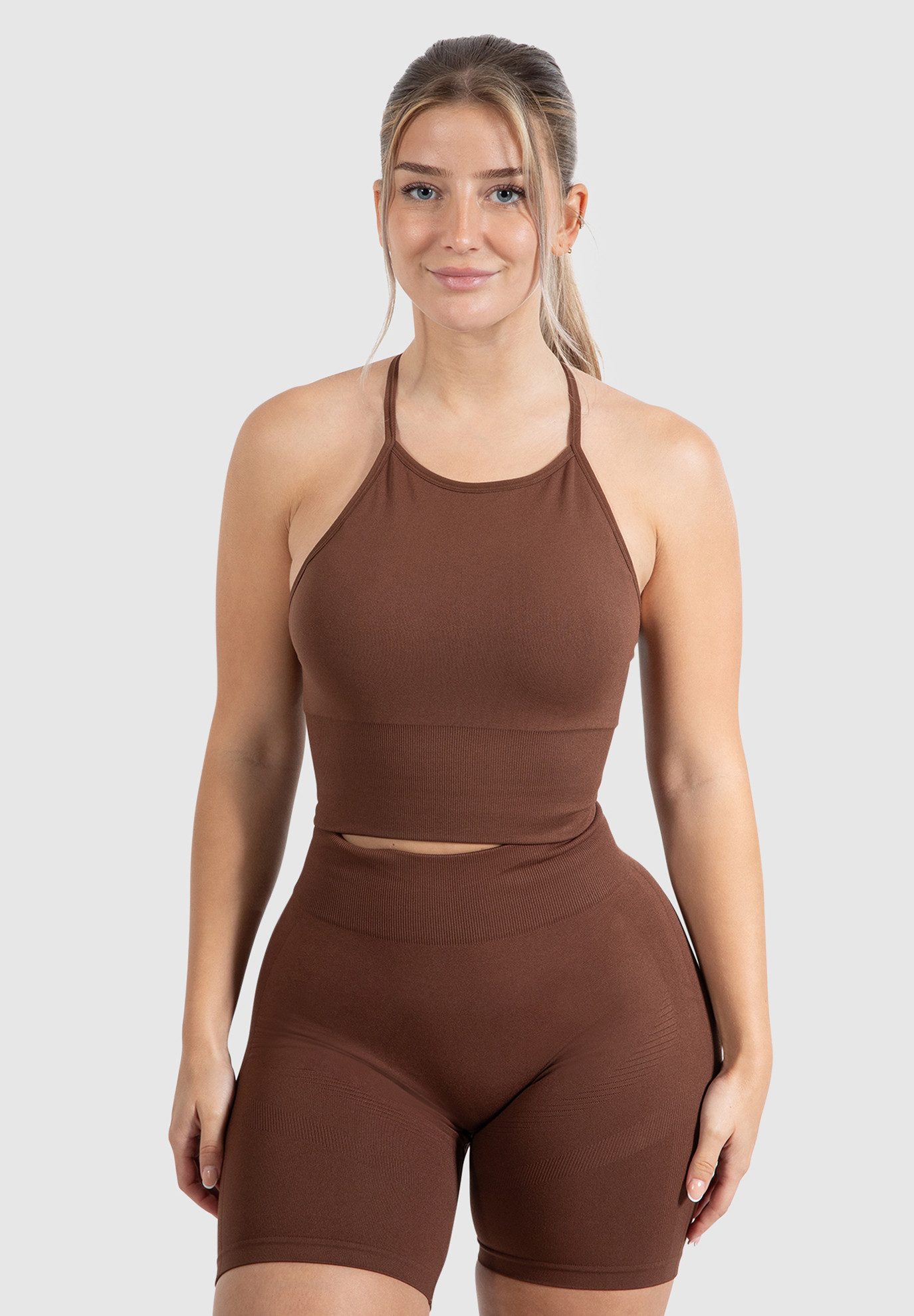 Smilodox Sport-BH Maria Solid, Neckholder Crop Top mit elegantem Rückenauss günstig online kaufen