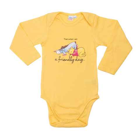 United Labels® Body Disney Winnie Puuh Baby Body Unisex - friendly day - Langarm Gelb