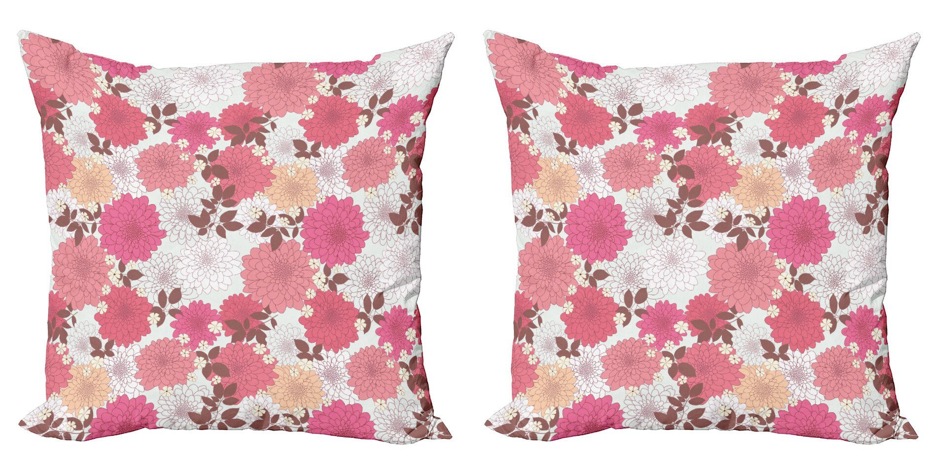 Kissenbezüge Bouquet Accent Romantik Digitaldruck, (2 Abakuhaus Bloom Modern Blumen Stück), Doppelseitiger