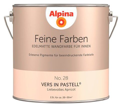 und 28 Verse Liebevolles No. edelmatt, Liter Pastell®, No. Deckenfarbe Farben Alpina 2,5 Feine Vers in Apricot, 28 in Pastell Wand-