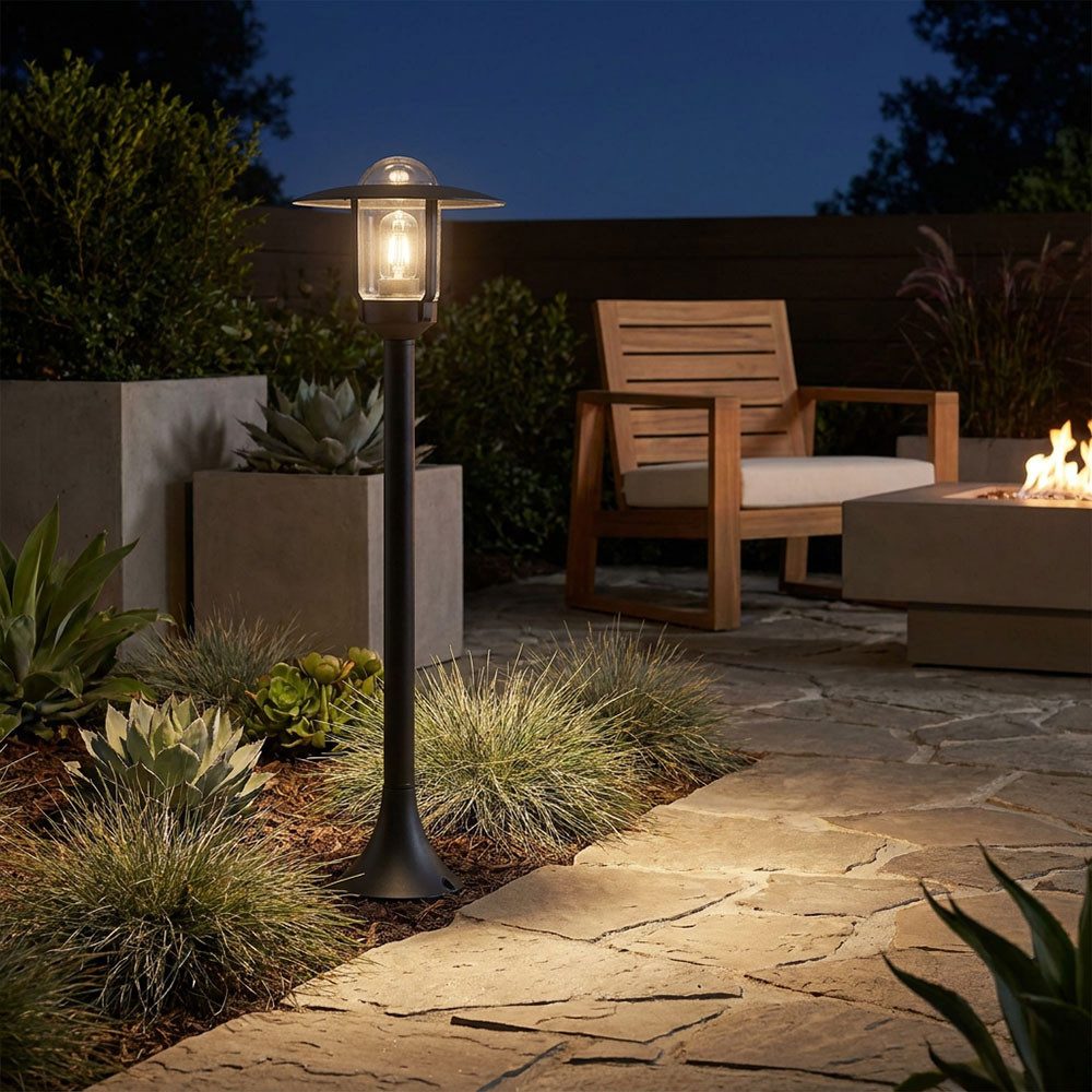 V-TAC LED Laterne, Leuchtmittel inklusive, Warmweiß, LED Außenstehleuchte Standleuchte Gartenlampe IP44 Schwarz H 97,5 cm