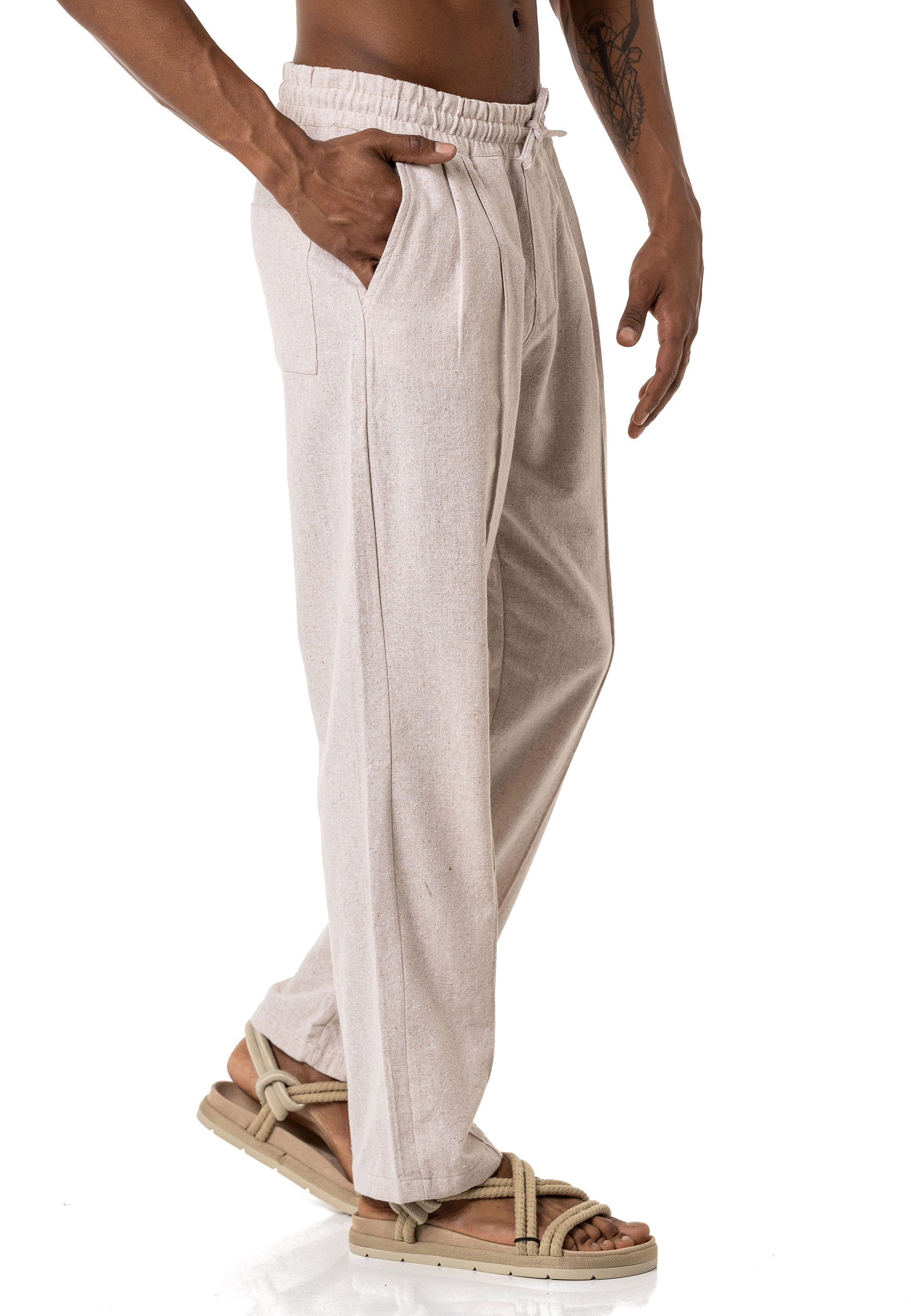 Schlupfhose mit Bundfalten - Leinenhose mit elegantem Look