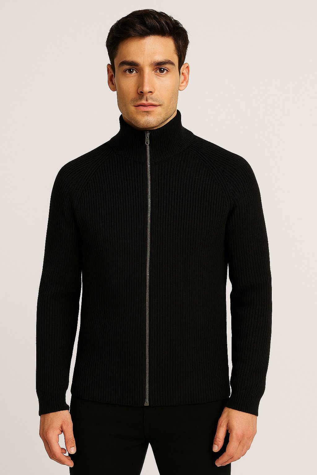 Jack & Jones PlusSize Strickjacke JJPANNEL KNIT ZIP CARDIGAN AW25 PLS