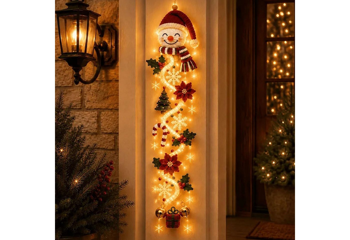 FELIXLEO Künstlicher Weihnachtsbaum MerryCascade Weihnachts Türhänger Beleuchtet Glowing Christmas A2