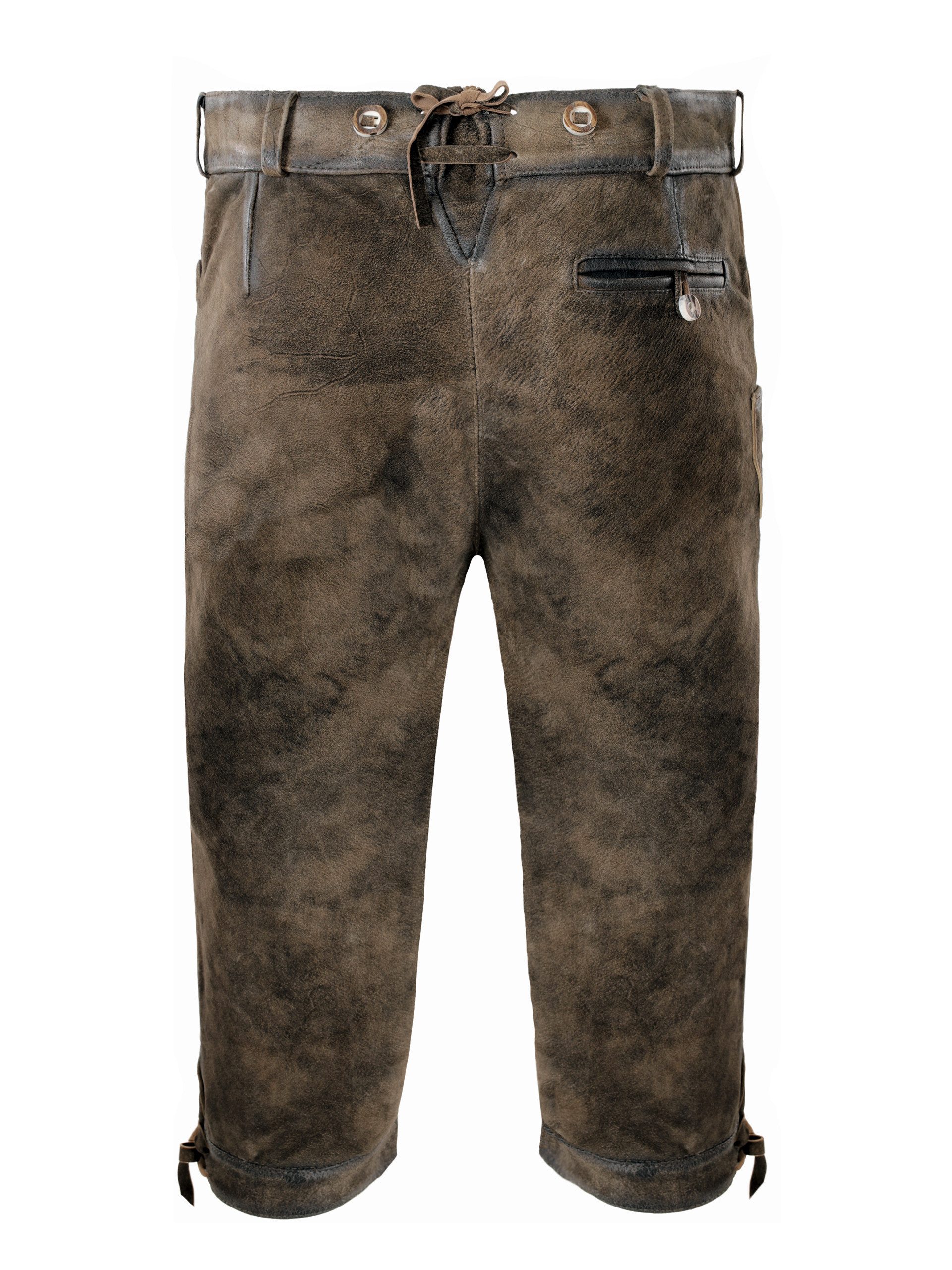 FUCHS Trachtenlederhose Trachtenlederhose Herren Kniebund Hellbraun Echtleder Wiesn (1-tlg)