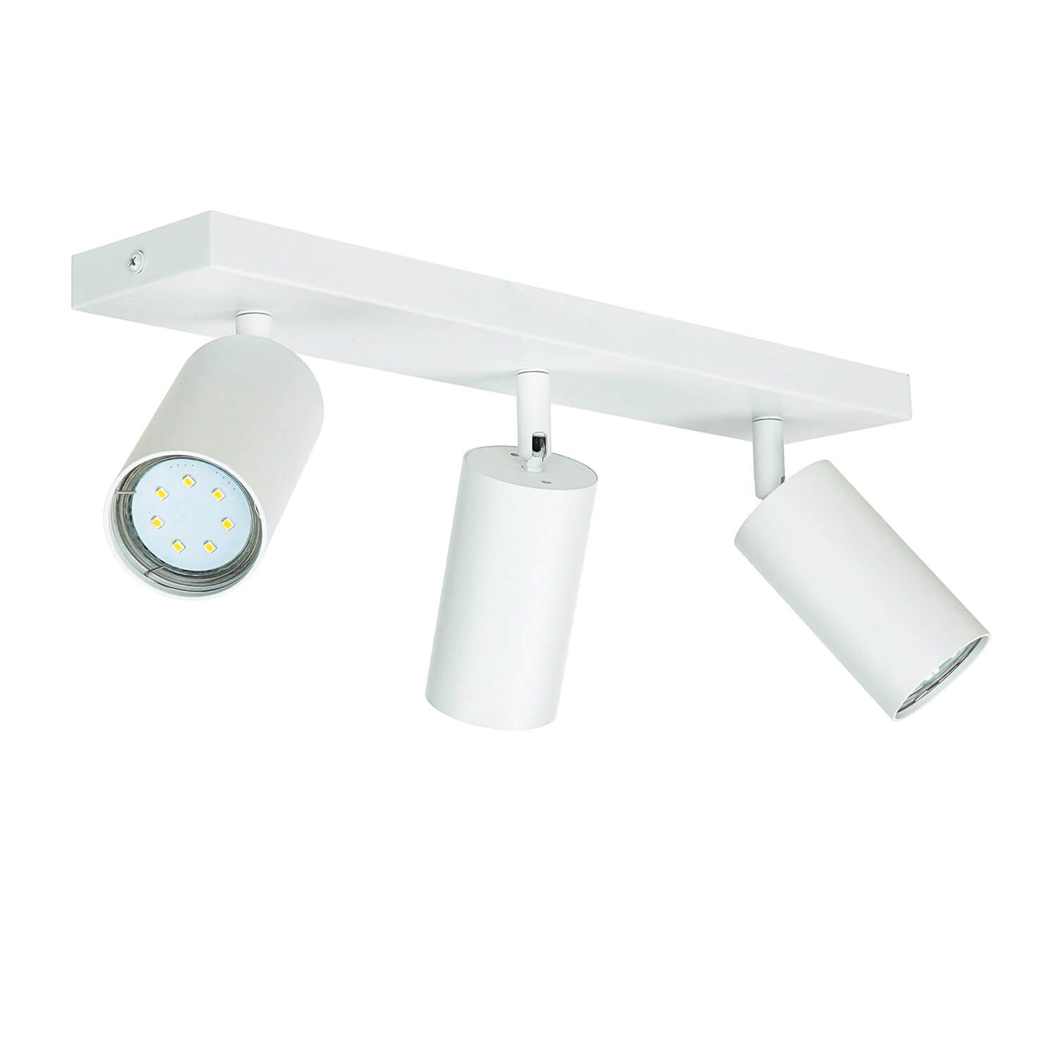 Licht-Erlebnisse Deckenstrahler LEO, ohne Leuchtmittel, Weiß 3-flammig GU10 Metall verstellbar Wohnzimmer LEO