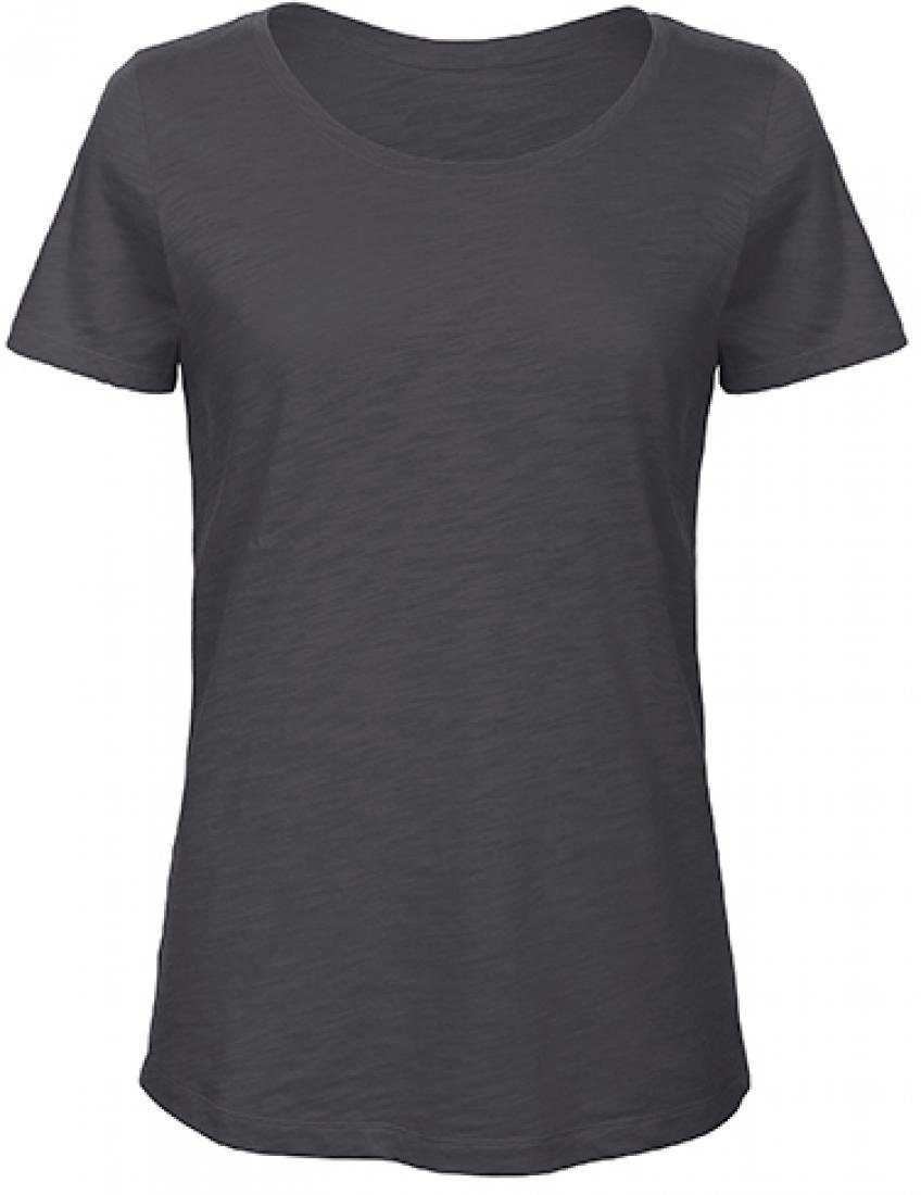 B&C Rundhalsshirt Damen T-Shirt / 100% SLUB Organic Cotton TEE mit Rundhals