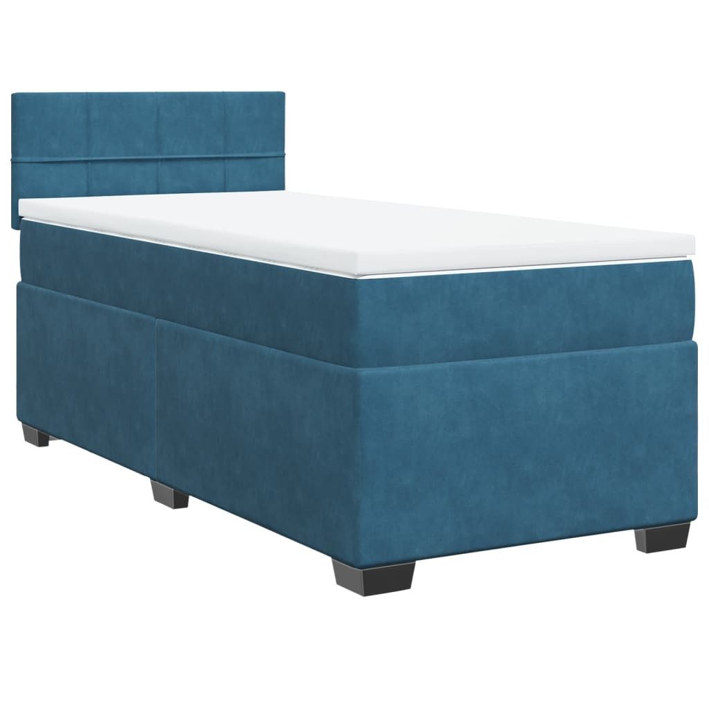 vidaXL Bett Boxspringbett mit Matratze Dunkelblau günstig online kaufen