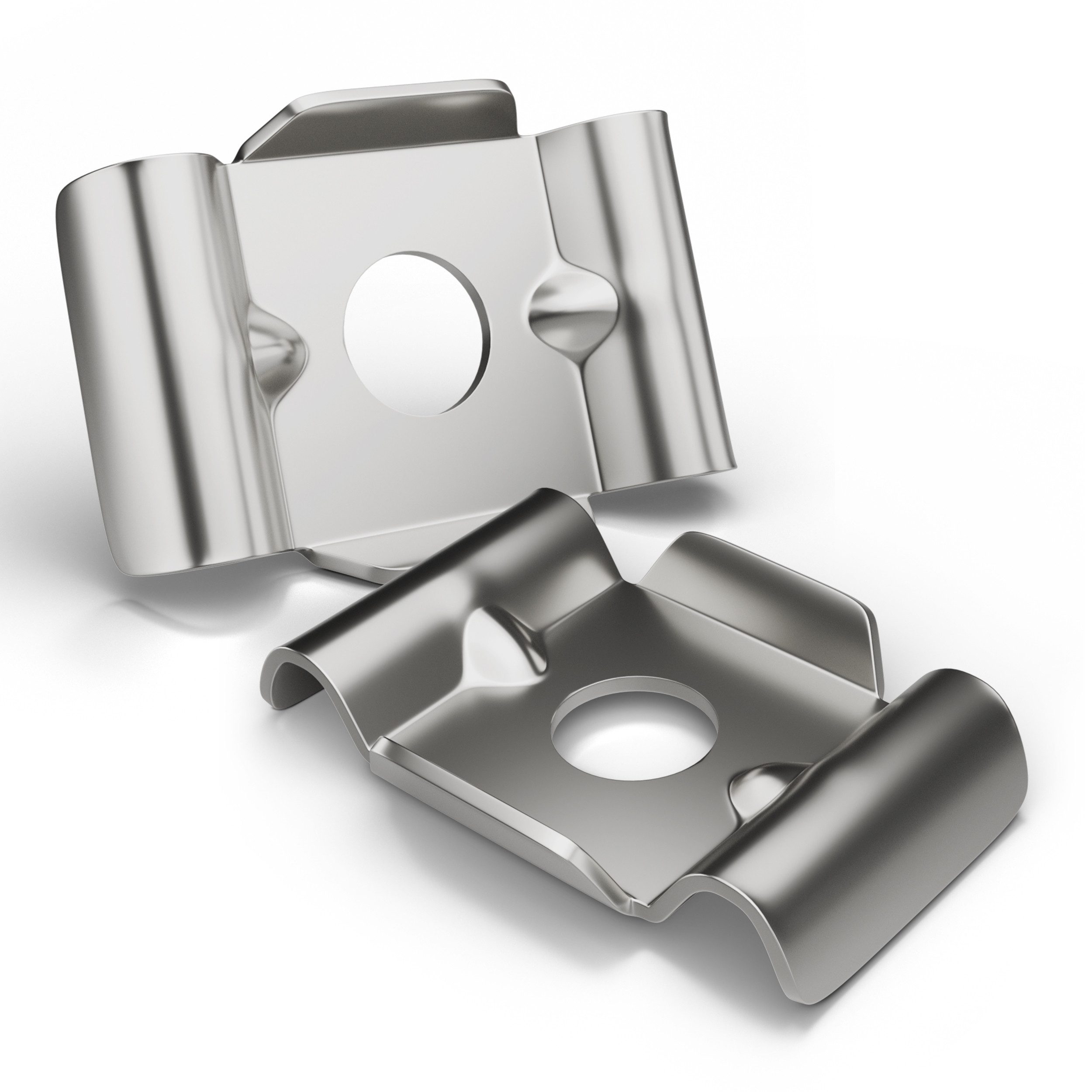 Qualinos Doppelstabmattenzaun Butterfly Klemmplatten Edelstahl V2A für Stabmattenzaun Befestigung, (Kleinset, 10-St., Butterfly-Verbinder (ohne Schrauben) für Doppelstabmatten), Edelstahl V2A rostfrei & Verstärkte Butterfly-Form