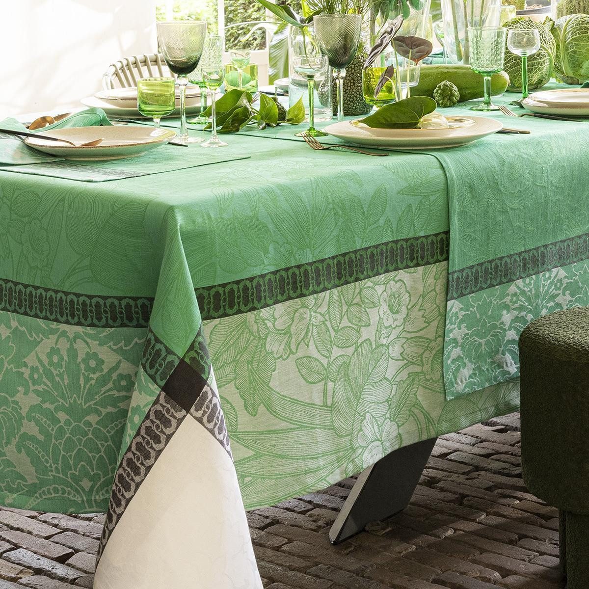 Le Jacquard Francais Tischdecke Le Jacquard Français Tischwäschekollektion Escapade Tropicale, jacquard-gewebt