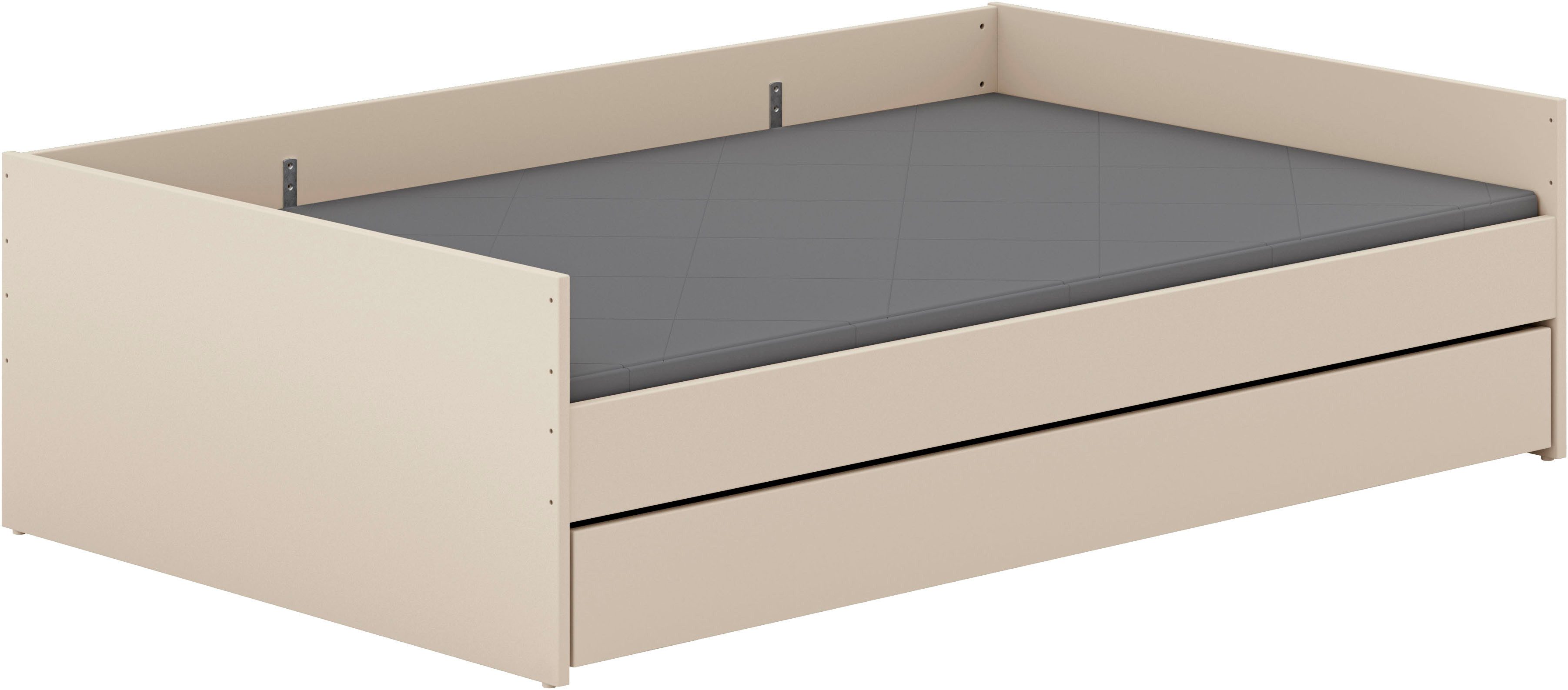YUNY by PAIDI Kinderbett HAZEL in Beige mit Bettkasten, Jugendliege (Liegefläche 90 x 200 cm oder 120 x 200 cm), bietet extra Stauraum oder zusätzliche Liegefläche, Kojenliege