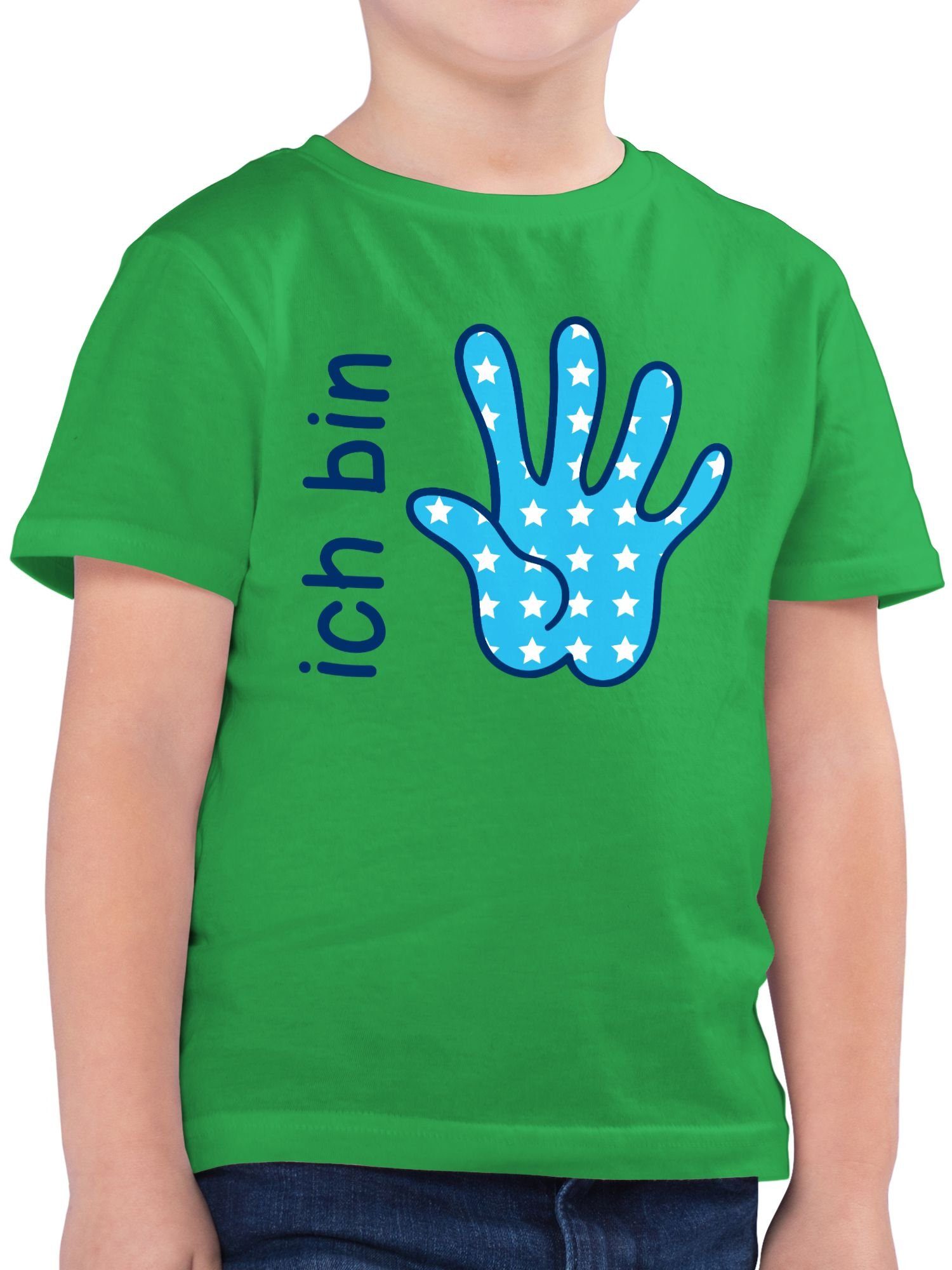 Shirtracer T-Shirt Ich bin fünf Zeichensprache blau 5. Geburtstag 1 Grün