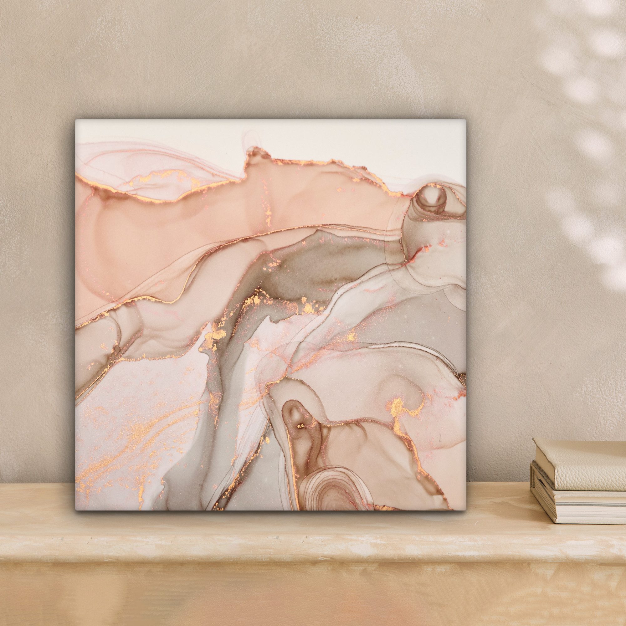 OneMillionCanvasses® Leinwandbild Marmor - Rosa - günstig online kaufen