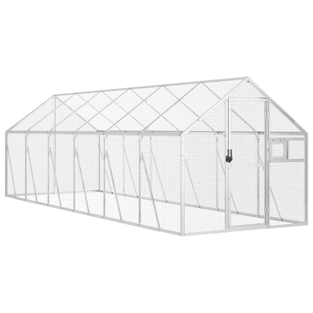 vidaXL Voliere, Silbern 1,79x6x1,85 m Aluminium