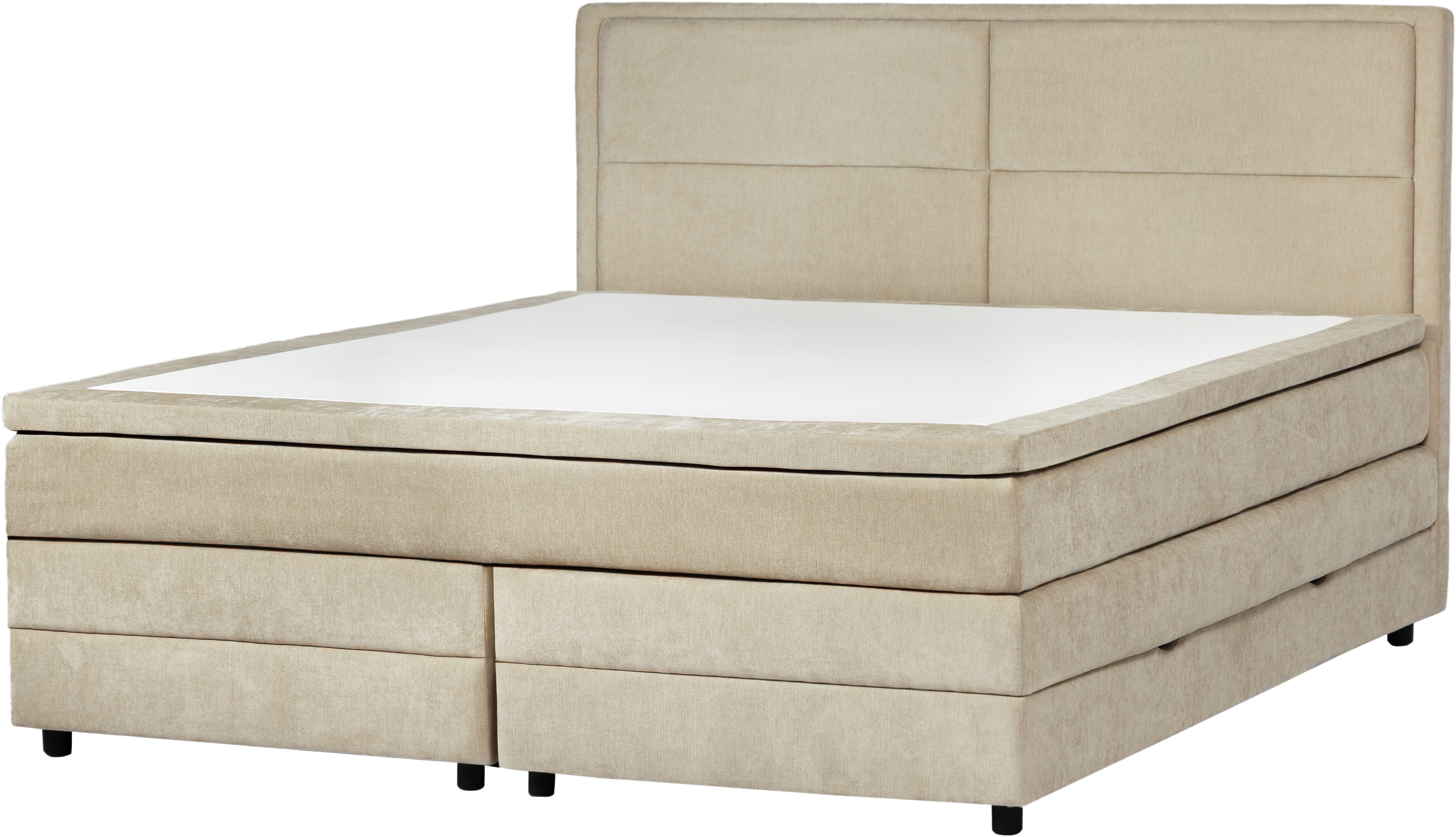 OTTO home Boxspringbett FYNNA in den Breiten 140 & 180cm erhältlich, inkl. Bettkasten, inkl. Topper, erhältlich in verschiedenen Farben