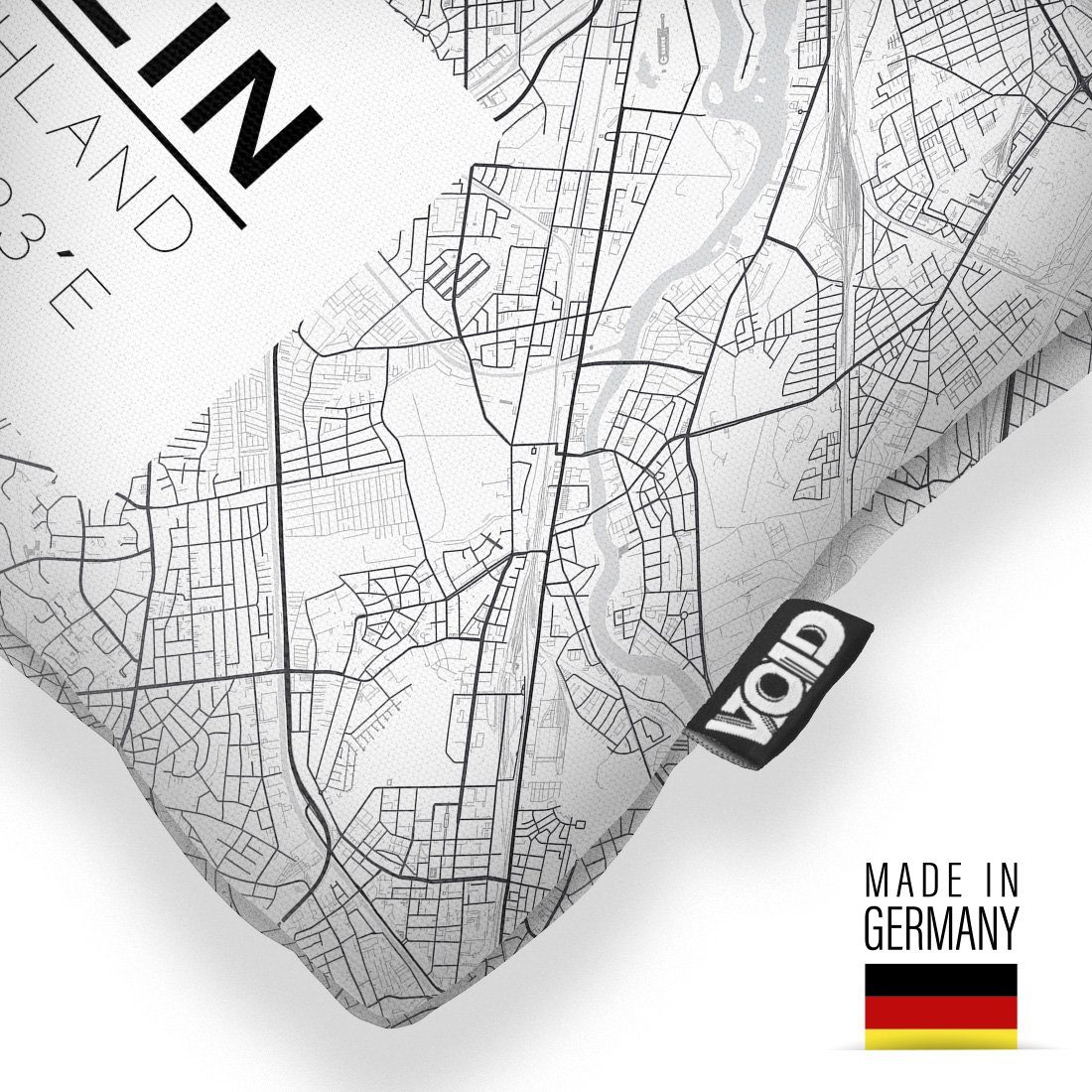 Berliner (1 VOID Stück), Reichstag Bär Hauptstadt Deutschland Karte Kissenbezug, Stadt-Plan