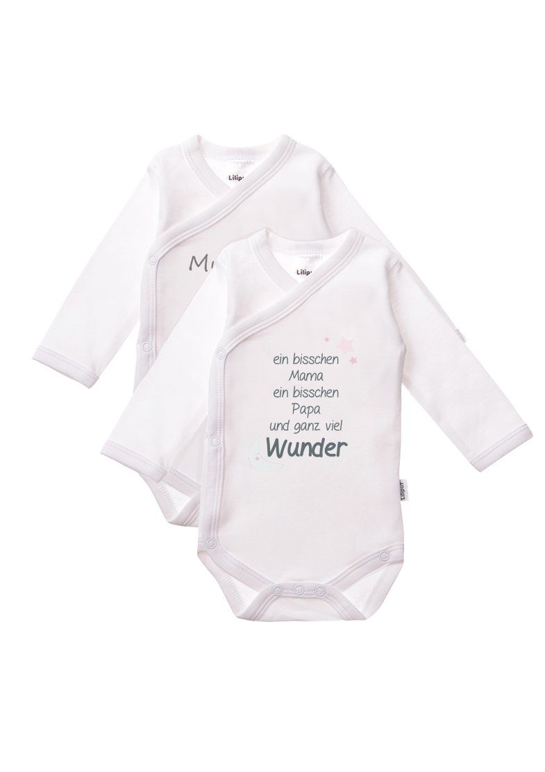 Einkaufstasche Liliput Wickelbody mit Mummy Frontprints (2-tlg) + niedlichen Daddy