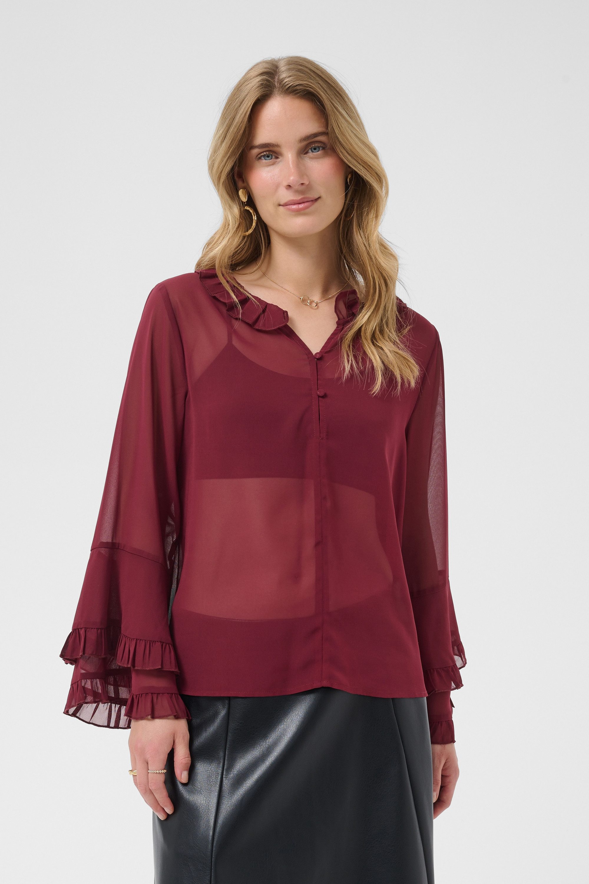 Cream Kurzarmbluse Bluse kurzarm CRFlouncy