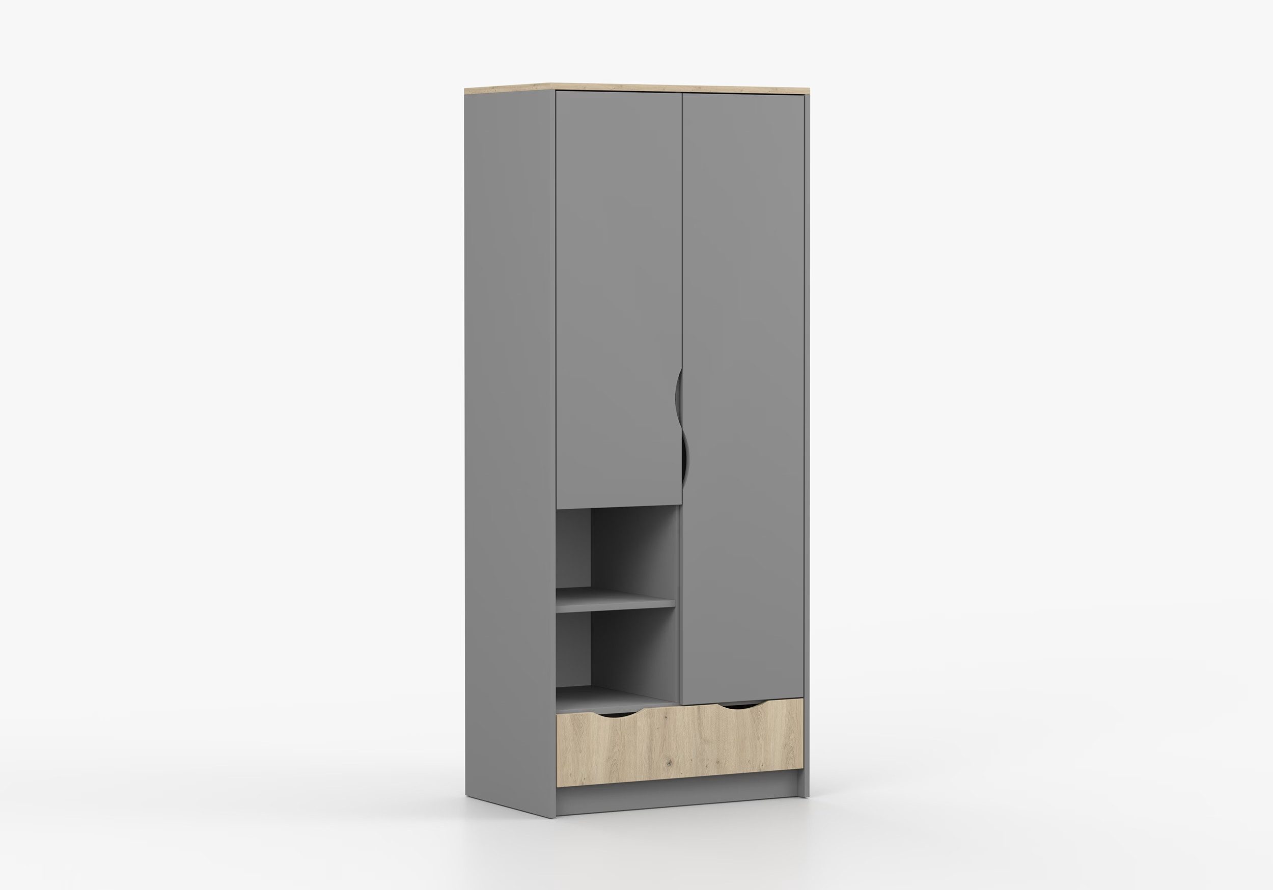 imoebel24 Drehtürenschrank JOY II 06 80 cm - Artisan / Grau günstig online kaufen