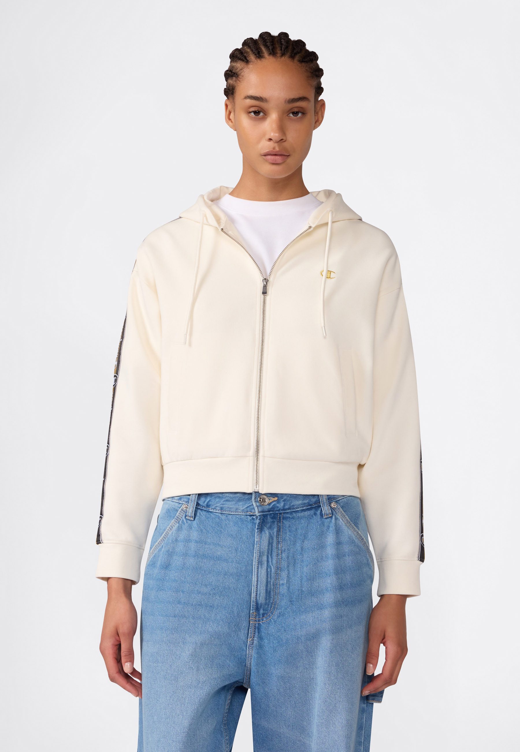 Champion Kapuzensweatjacke SPORTWEAR ZIP-UP HOODIE Cropped Fit Stretch Cotton mit sportlichem Stil, Langarm-Design, Stretch-Baumwollmix, Cropped Fit