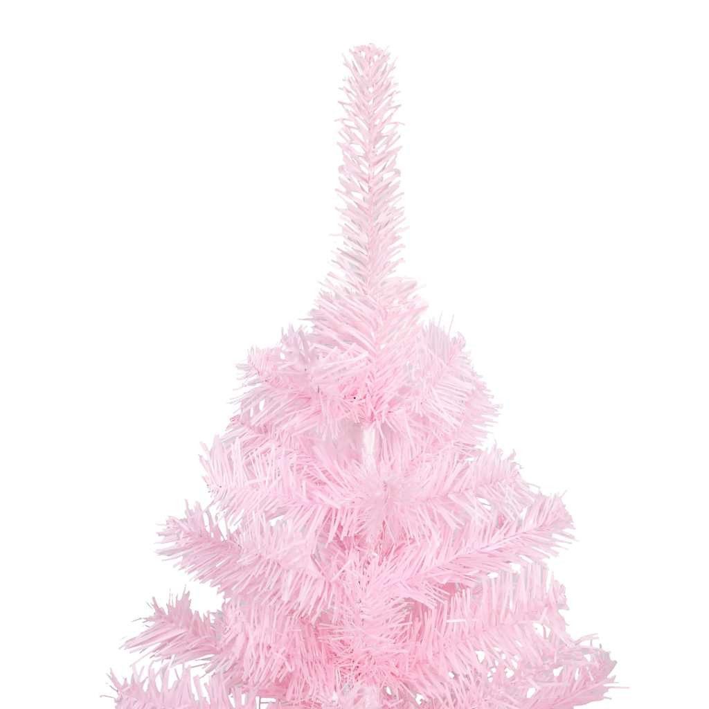 vidaXL Künstlicher Weihnachtsbaum Künstlicher Weihnachtsbaum mit Beleuchtung & Kugeln Rosa 180cm