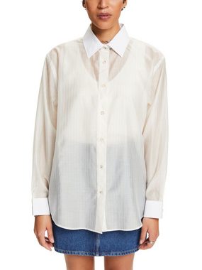 Esprit Langarmbluse Transparentes Button-Down-Hemd mit Streifen