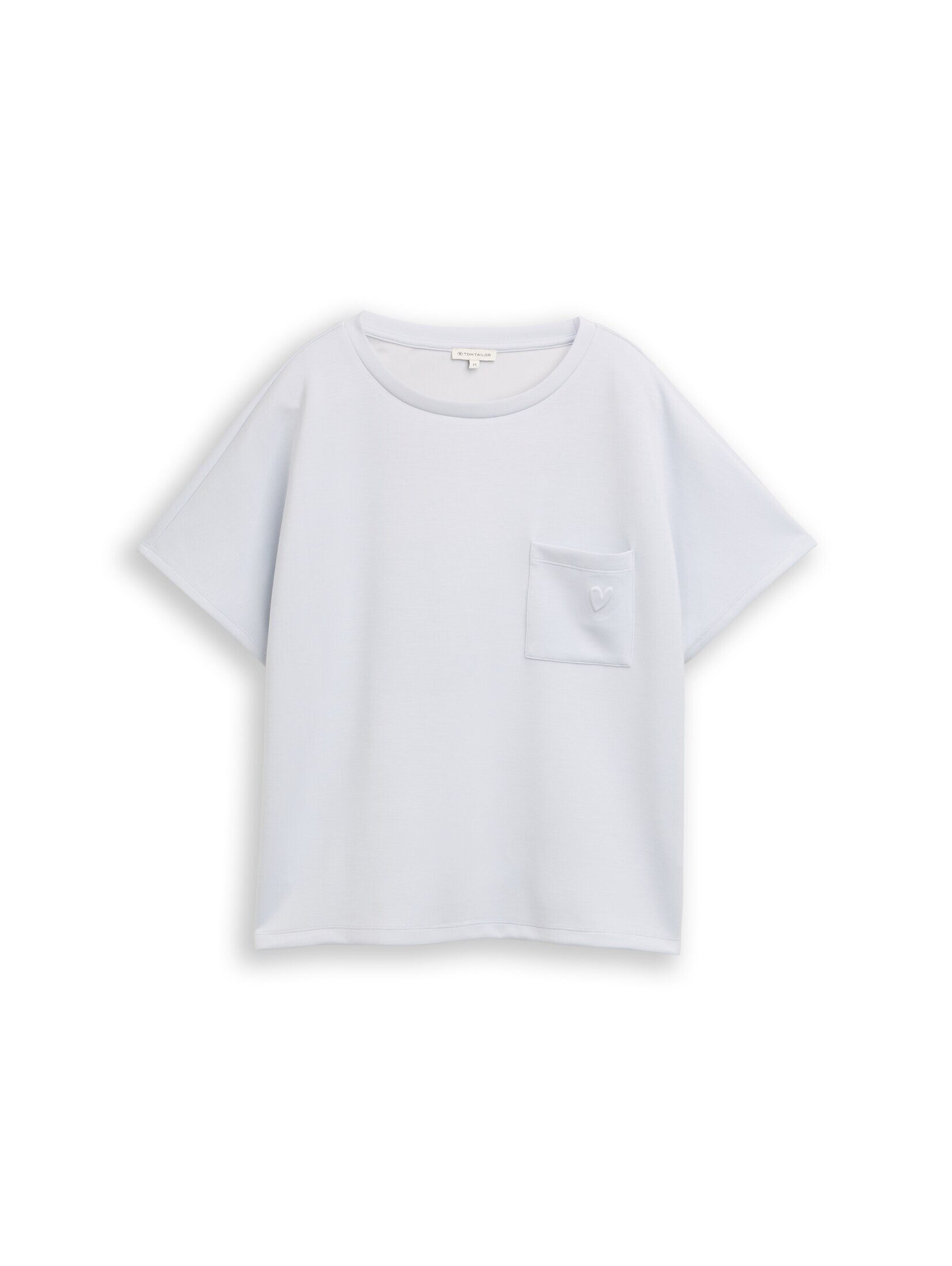 TOM TAILOR T-Shirt T-Shirt Loose Fit Scuba T-Shirt mit Brusttasche
