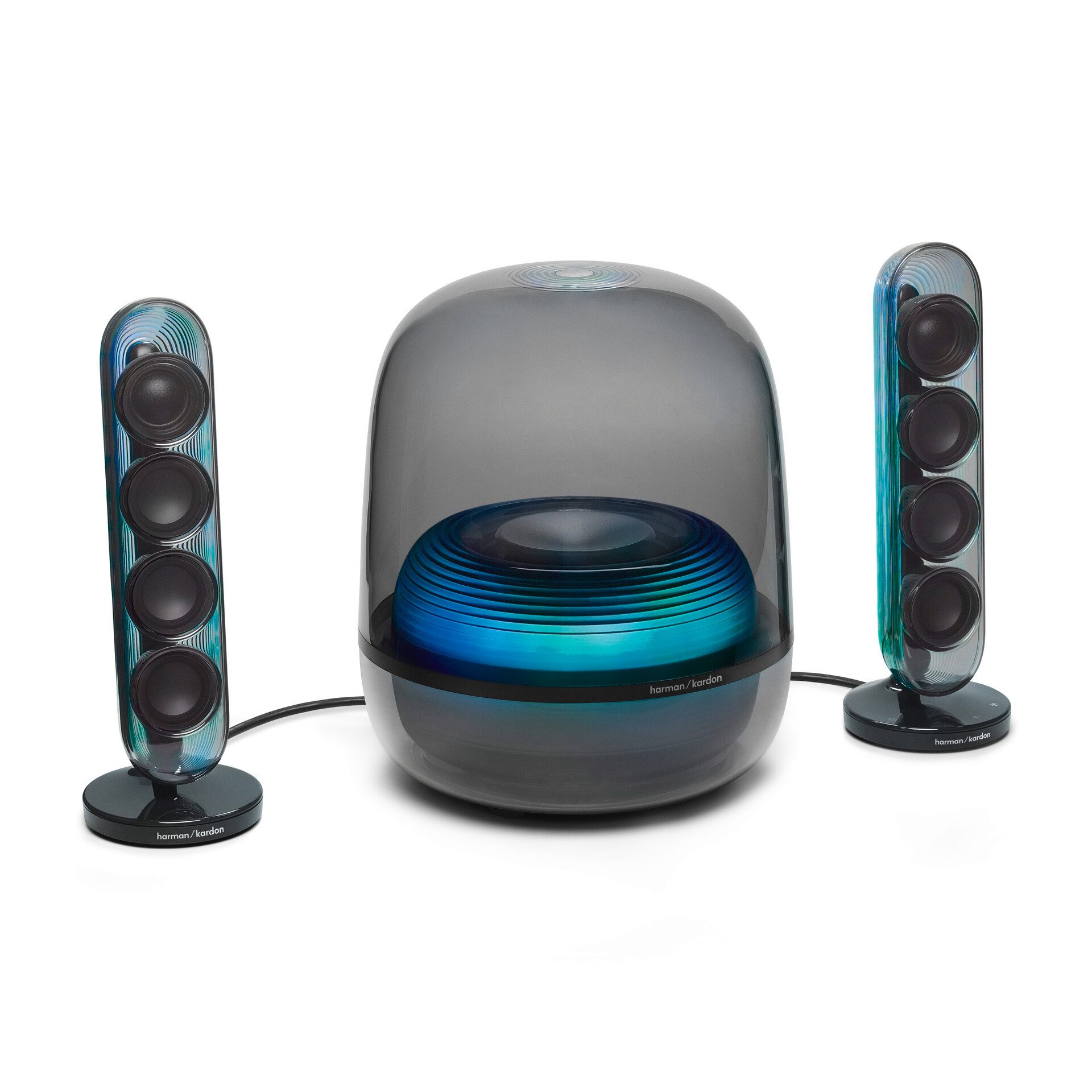 Harman/Kardon SoundSticks 5 2.1 Soundsystem 2.1 (A2DP Bluetooth, AVRCP Bluetooth, Bluetooth, 190 W, 2.1-Channel Bluetooth Speaker mit HDMI)