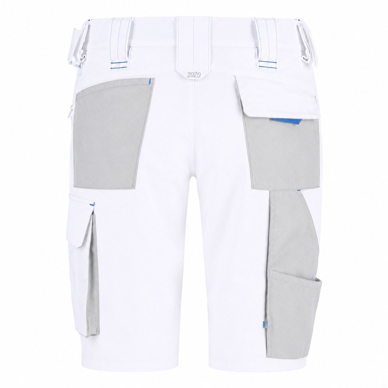 Engelbert Strauss Shorts Damen Arbeitsshorts e.s. motion 2020 – Robuste Workwear weiß/blau Flexbelt-Bund
