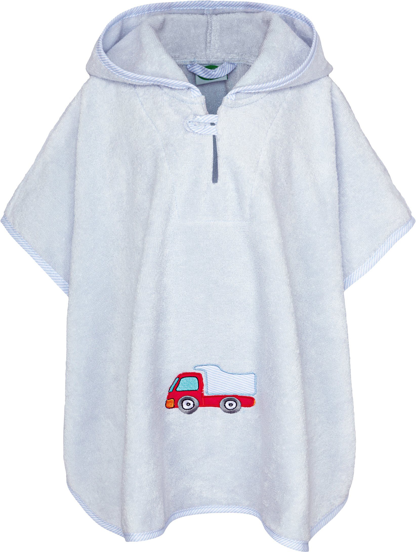 Smithy Badeponcho mit Auto aus Premium Baumwolle, Frottee, Druckknopf am Armloch