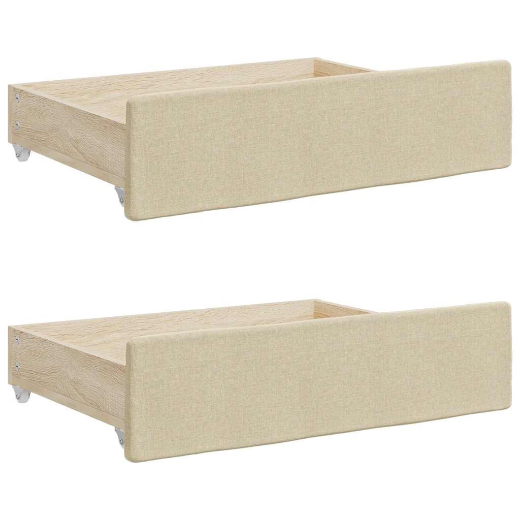 vidaXL Bettschubkasten Bettschubladen 2 Stk. Creme günstig online kaufen