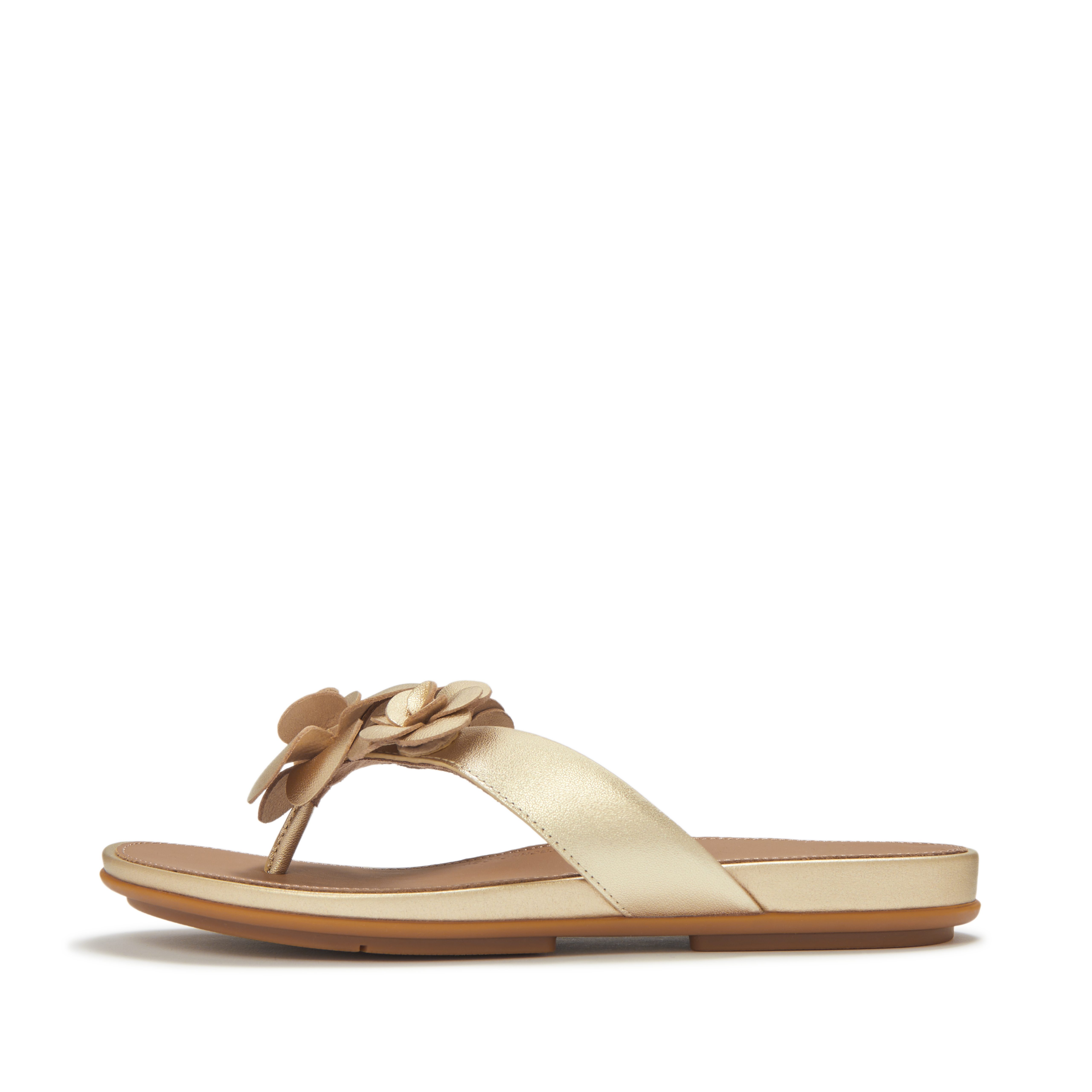 Fitflop GRACIE FLOWER LEATHER FLIP-FLOPS Dianette Zehentrenner, Sommerschuh mit auffälliger Blüte