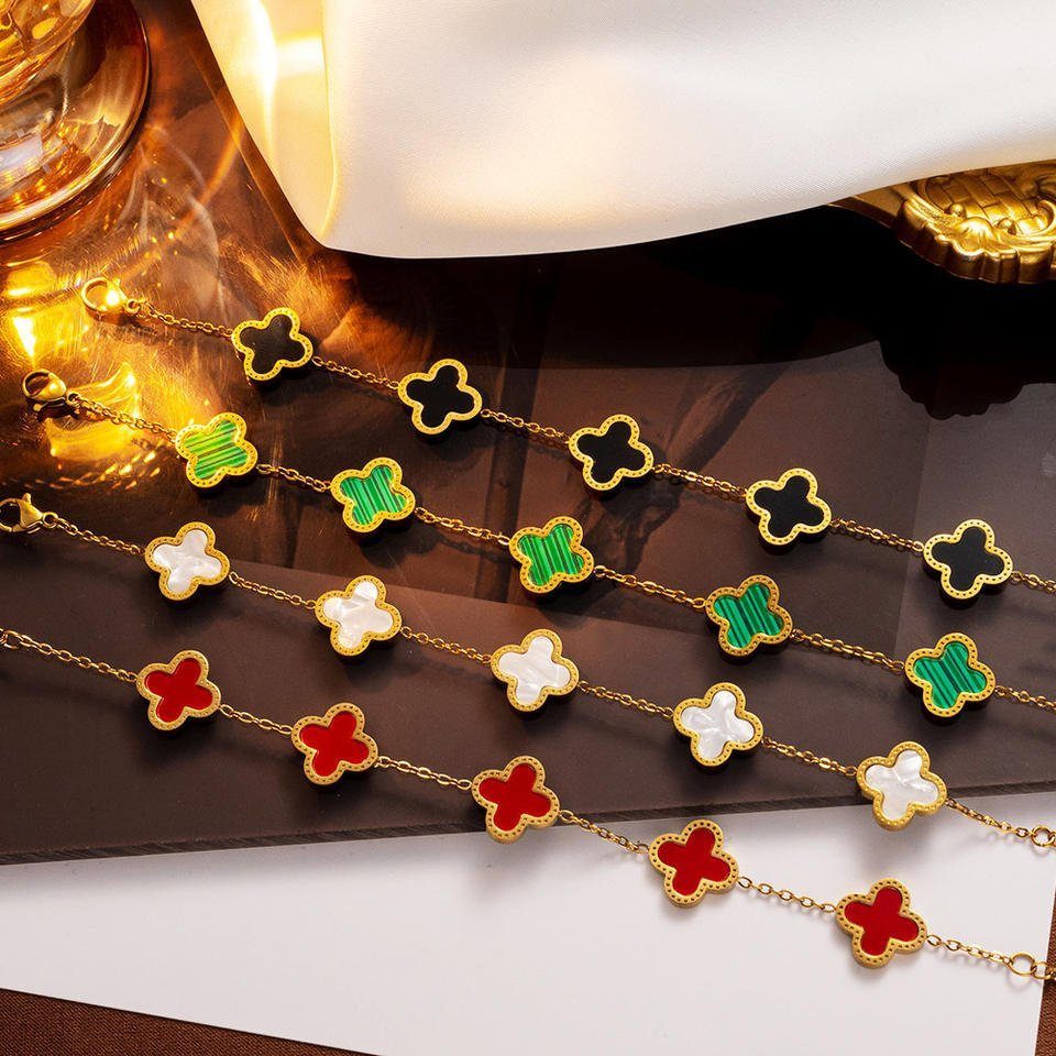 GOLDKLEIN Goldarmband Edelstahl vergoldet Blume verschiedene günstig online kaufen