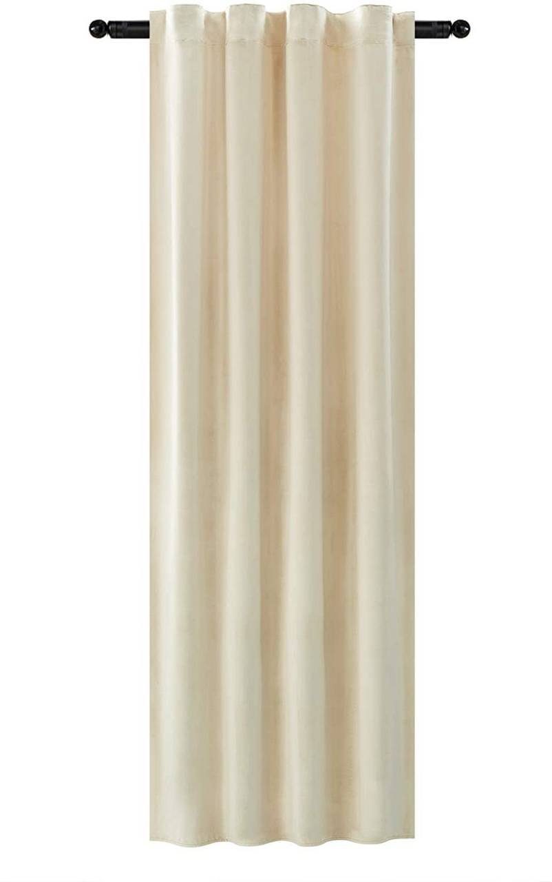 Kräuselband beige mit blickdicht blickdicht, Vorhang, Multifunktionsband (1 St), Woltu, 300g/m²