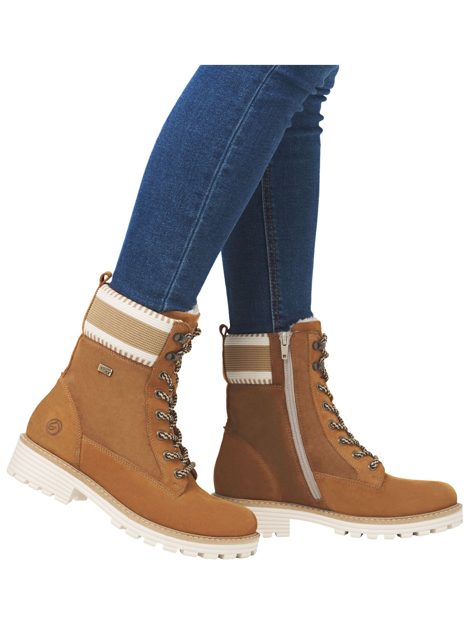Remonte Remonte Stiefelette Veloursleder Schnürstiefelette